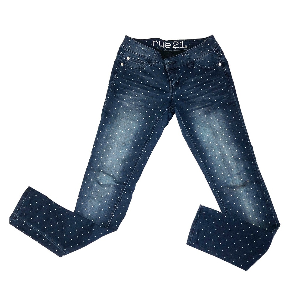 Polka Dot Dark Wash Jeans 👖